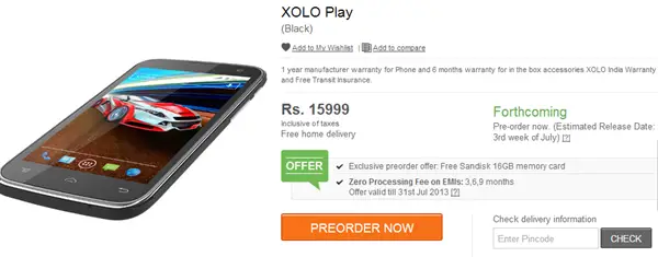 XOLO Play T1000 with NVIDIA Tegra 3 Processor now Available for Preorder at Rs  15 999 - 91