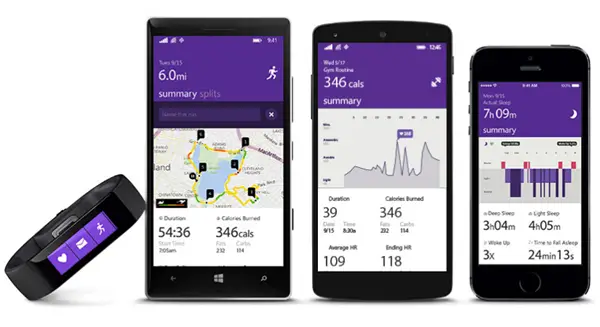 Microsoft Health Platform and Microsoft Band Fitness tracker for All Phones at  199 - 58