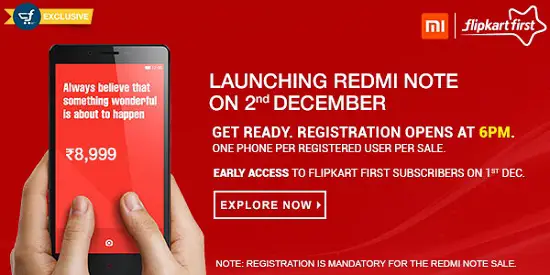 Xiaomi Redmi Note to be Available Early for Flipkart First Subscribers - 9