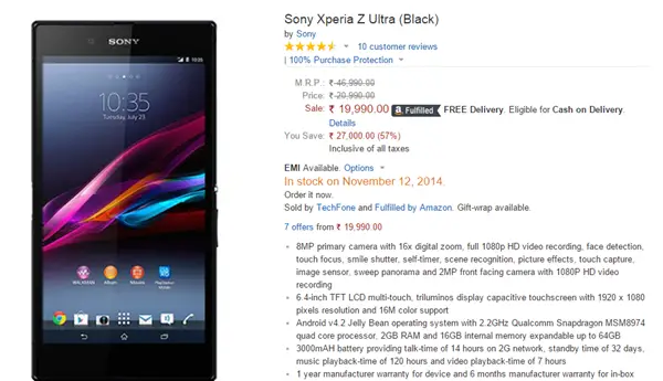 Sony Xperia Z Ultra with Snapdragon 800 Now Available at 19 990 INR - 51