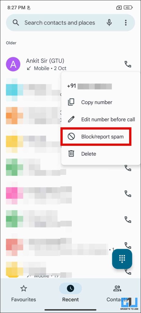 Block unwanted calls SMS on Android