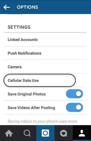 Reduce Cellular Mobile Data used by Instagram - 90