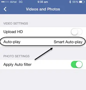 Disable Auto play Under Facebook App to Save Data - 38