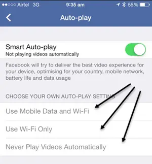 Disable Auto play Under Facebook App to Save Data - 97