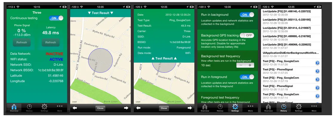 fieldtester iOS app screenshot