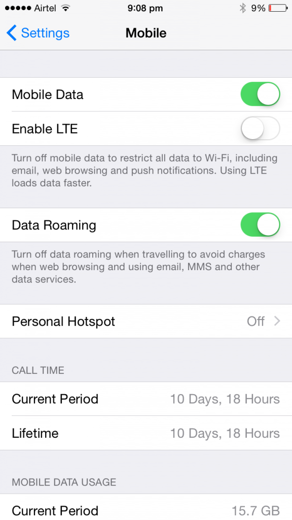 4G Support Check on iPhone