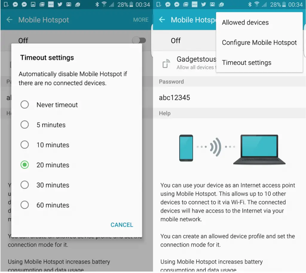 Android WiFi Hotspot Timeout