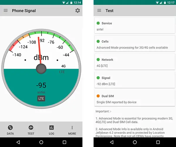 Network Signal Strength