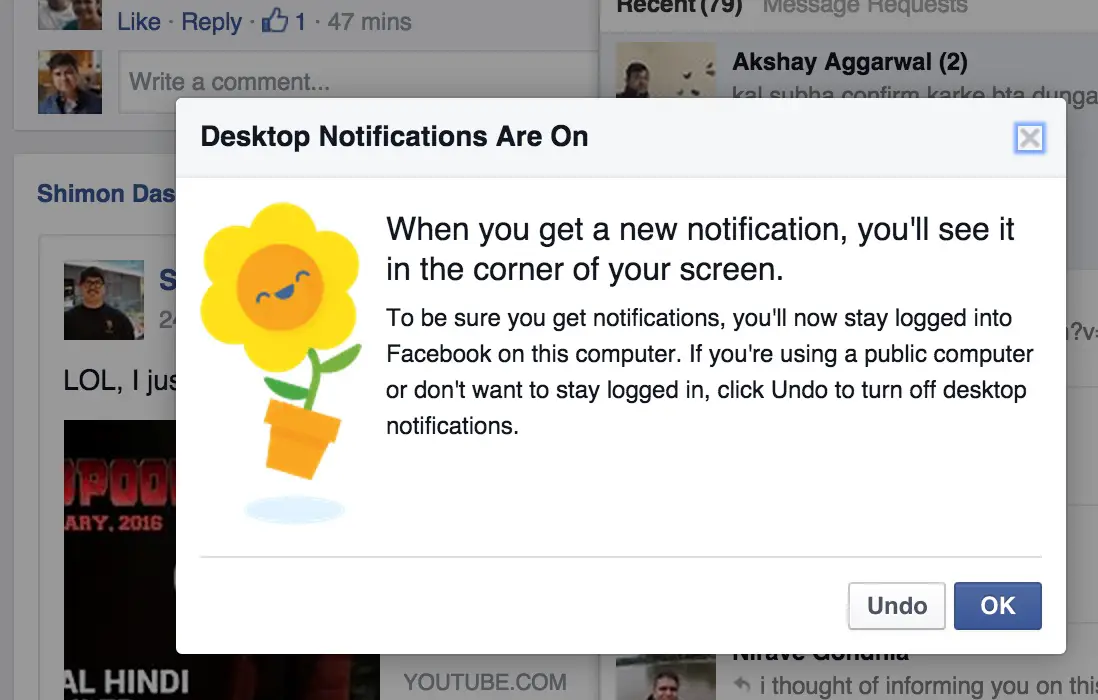 facebook notifier for desktop