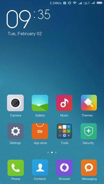 Xiaomi Mi 5 homescreen