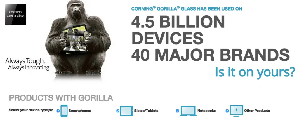 Gorilla Glass Support Page