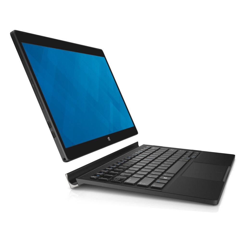 Dell Latitude 12 7000 Series (Model 7275) 2-in-1 notebook computer, shown floating over a Mobility Dock keyboard attachment.
