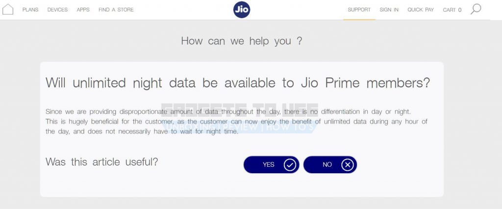 Jio Prime unlimited night data