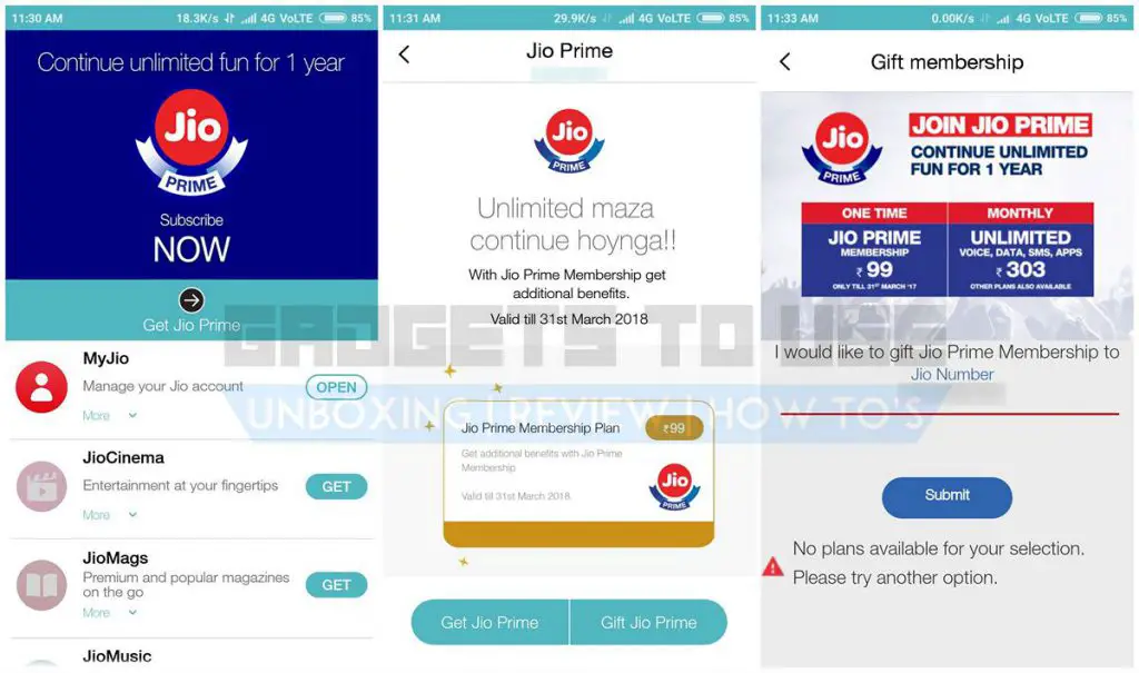 Reliance Jio Prime offer