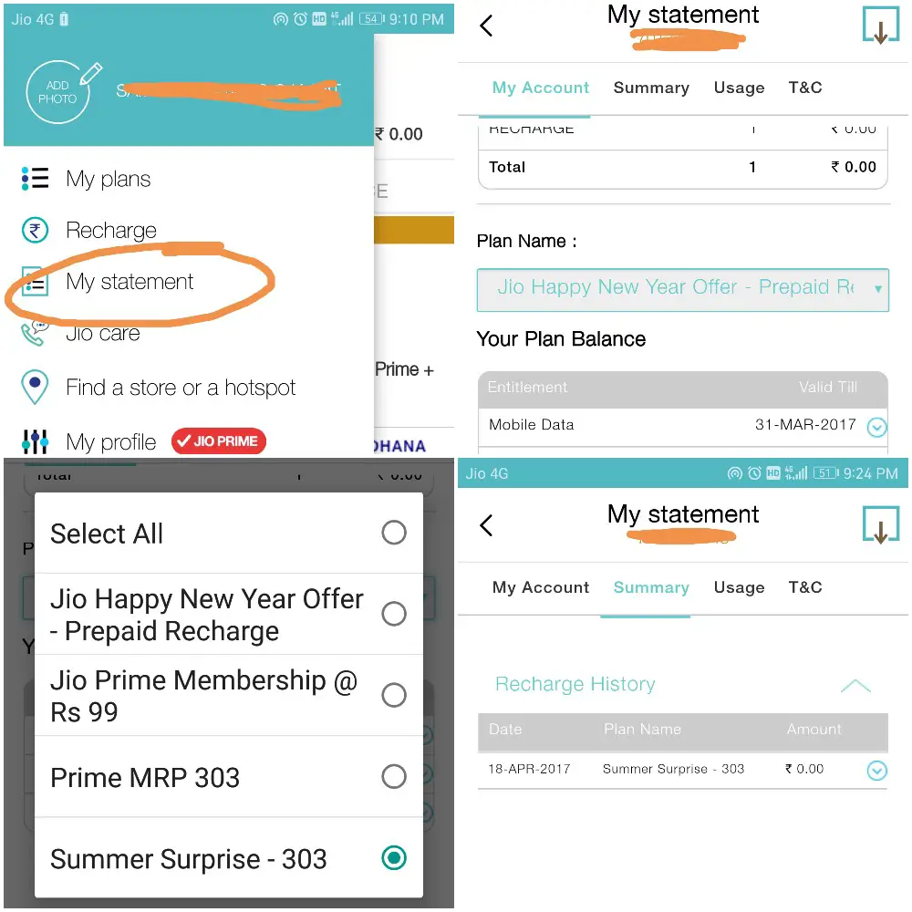 Working Trick  Check JIO Surprise  Dhan Dhana Dhan Plans Exact Status With My JIO App - 93