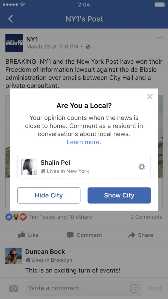 Facebook Local News