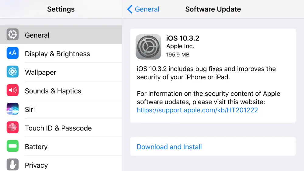iOS 10.3.2 Update
