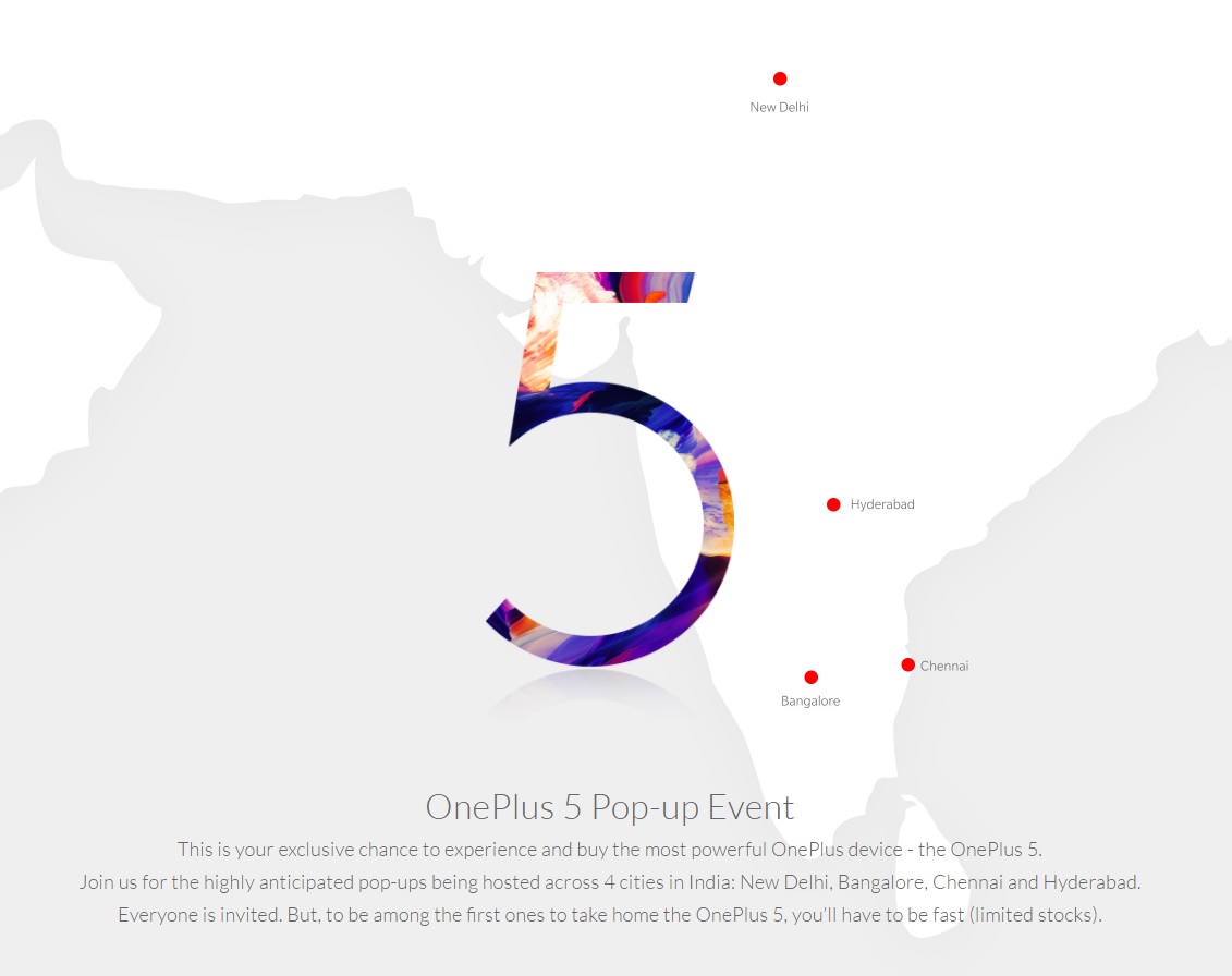 OnePlus 5 pop-up event India