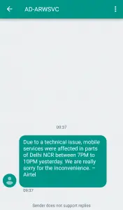 Airtel Network outage