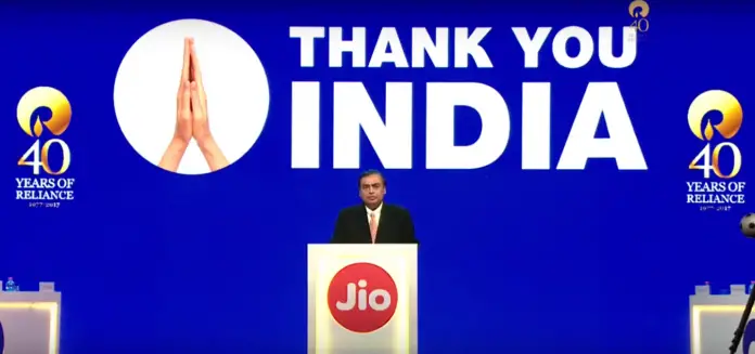Jio says thank you India- Reliance AGM Jio says thank you India- Reliance AGM