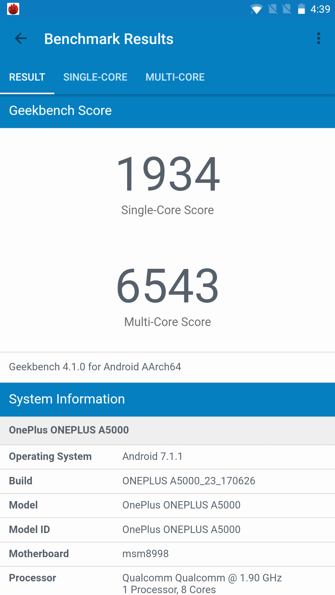 OnePlus 5 Geekbench 4 score - Gadgets To Use