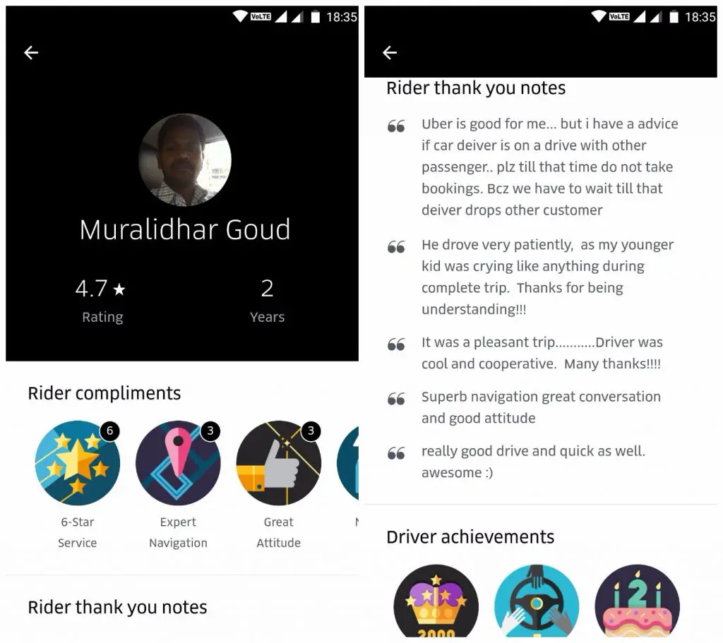 Uber Driver Profiles