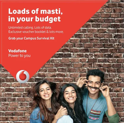 Vodafone Campus Survival Kit gives 1GB data per day at Rs  352 - 15