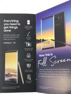 Samsung Galaxy Note 8 leaked Brochure