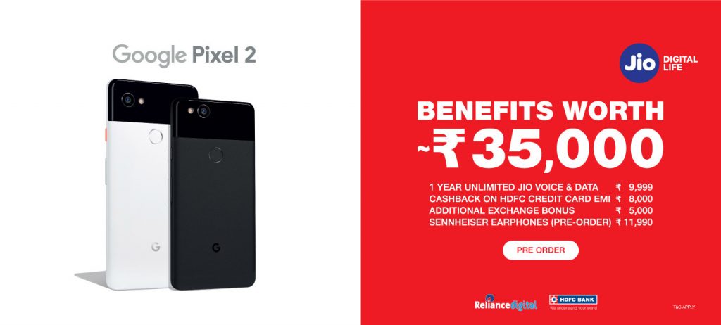 Reliance Jio iPhone Pixel 2 offer