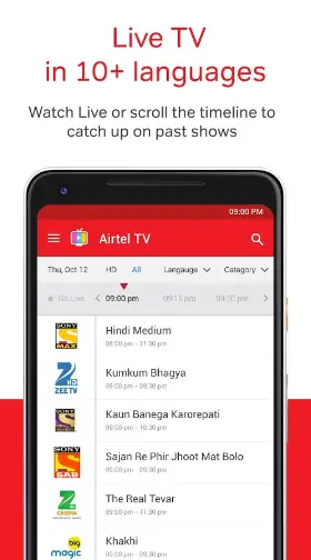 airtel live tv app download for android