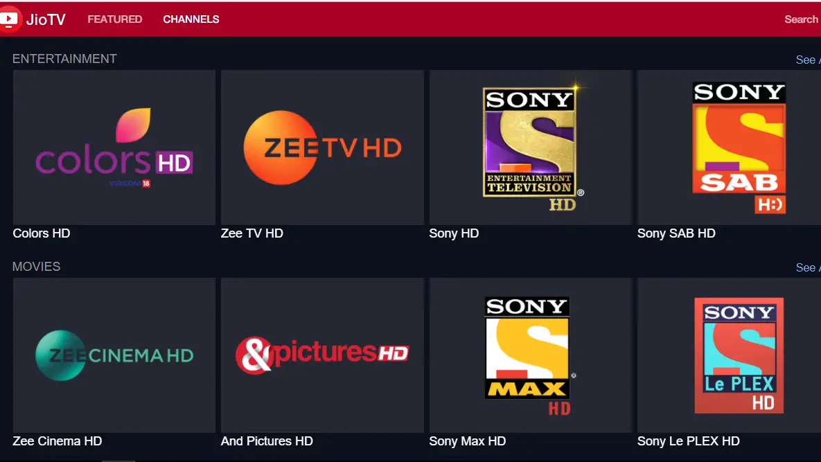 Live jio channel sale