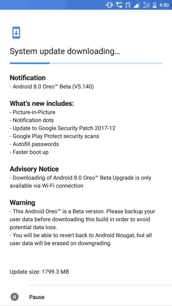 Nokia 6 Android 8.0 Oreo update