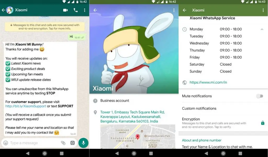Xiaomi WhatsApp Mi Bunny service
