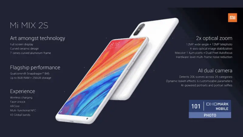 Xiaomi Mi Mix 2S launched AI Dual Cameras  ceramic body  Full specs  price  availability - 3