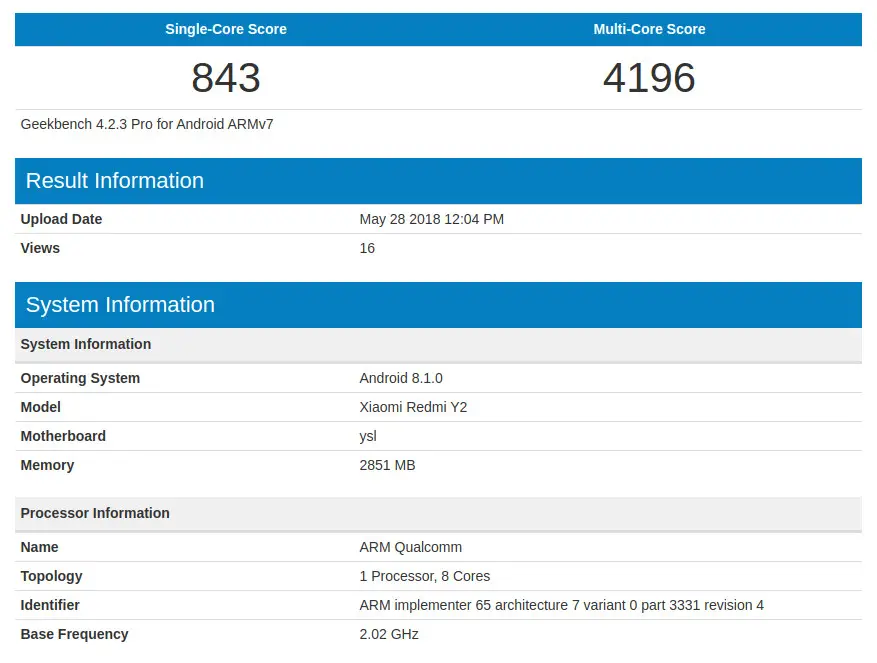 Xiaomi Redmi Y2 appears on Geekbench ahead of June 7 launch in India - 55