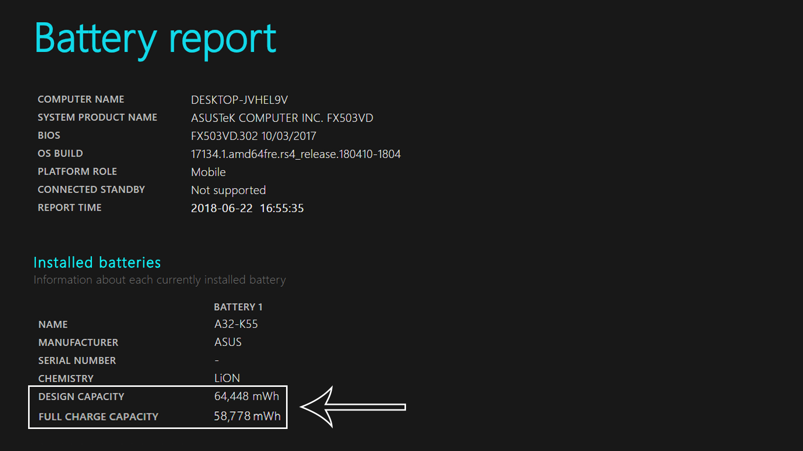 laptop battery status