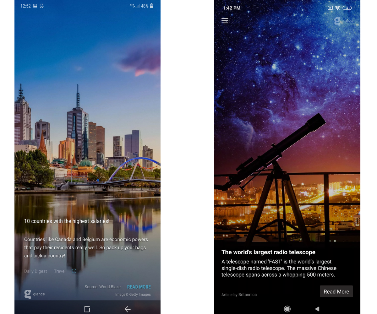 Glance: A great way to see your favorite content on lockscreen