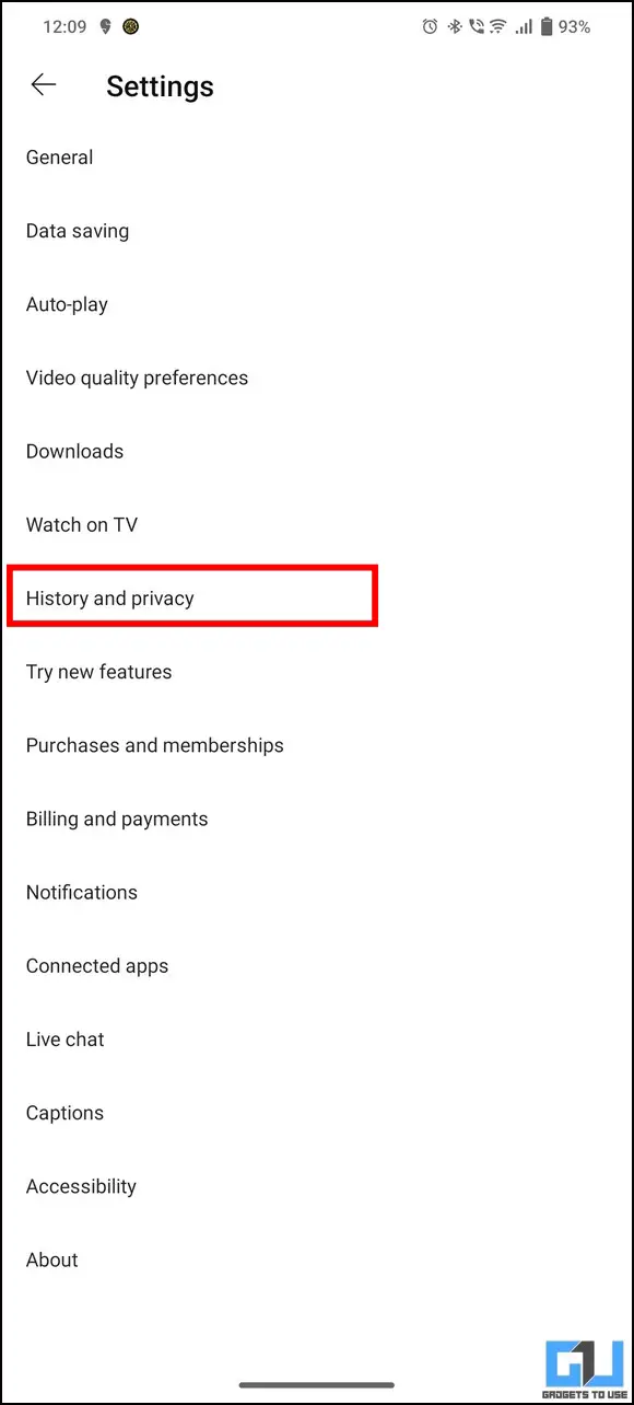 Delete YouTube Watch History