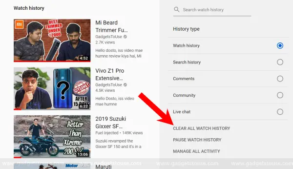 How to delete your YouTube watch history