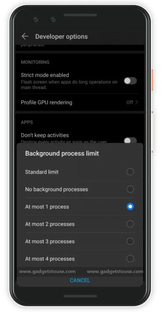 Make your smartphone fast by limiting background process