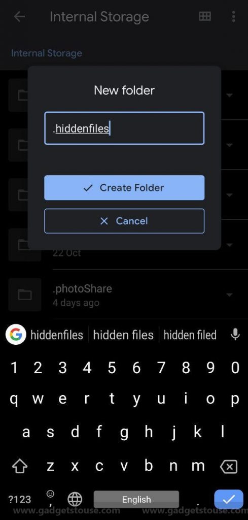 At times, you might be required to share your phone with friends, family, and colleagues. But then again, you may not want them to access certain files or folders, including photos and videos on your device. In that case, you can hide files on Android by installing a third-party app from the Play Store. However, that'll end up increasing suspicion, especially for your parents. Now, since Android is based on Linux, it gets the ability to create hidden folders that can only be accessed through the files manager, without appearing on any other app. Therefore, you can easily hide files on Android without installing any third-party app. Follow the guide below to know more! Hide files on Android without any third-party app Now, there are two methods to proceed. You can either create a dedicated hidden folder wherein all files can be stored. Alternatively, you can hide the media files in an existing folder on your storage. In both cases, the files in question won't show up in other media apps. And you can even hide them from your file manager with a simple trick. Method 1- Create a Dedicated Hidden Folder 1] On your Android, head to the app drawer and open the Files app. Mostly, the pre-installed file manager will do the job. 2] Navigate to your phone's internal storage directory. Here, look for the option to create a new folder. Type the desired name and add a dot before the same to make it a hidden folder. Adding a dot (.) as a suffix before any folder name tells Android to forget this folder and never look inside of it. As a result, all your content, including music, videos ad photos placed inside the folder, will never appear in any media app, including Gallery, WhatsApp, Photo Editor, Video Player, and more. You can further hide this folder by going into your file manager's settings and turning off the "Show hidden files and folders" option. Now, you will be required to turn on this option every time you want to access the folder. This option may/ may not be available on all stock File Manager applications. Method 2- Hide Files in an Existing Folder 1] On your Android, head to the app drawer and open the File Manager app. 2] Head to the desired folder and look for the option to create a new file. Now, you have to create a new empty file with its name as ".nomedia." If there's no such option, you can either lookup for the file on the web or can rename any other existing file to .nomedia. That's it. All the media files, including music, photos, and videos inside the folder will disappear from any app that tries to interact with them and will only be accessible through the file manager. To bring back the visibility of files hidden, simply delete the .nomedia file, and you're good to go. Note: If you're unable to see the folder or .nomedia file after creation, make sure to enable the viewing of hidden files and folders in your file manager settings. Wrapping Up So this was a simple guide on how to hide files on Android without installing any third-party app. Let us know your inputs in the comments below. Plus, feel free to reach us in case of any doubts or queries. Also, read How to Get Stock Android Experience on Any Android Device.