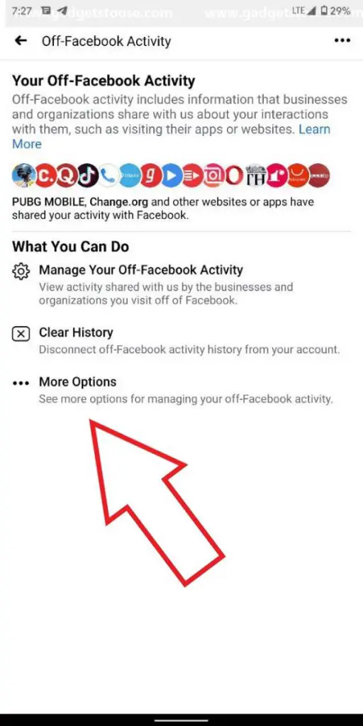 Disable Off-Facebook Tracking
