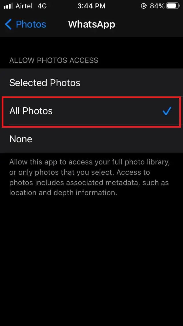 What­sApp Images Not Show­ing in Gallery iPhone
