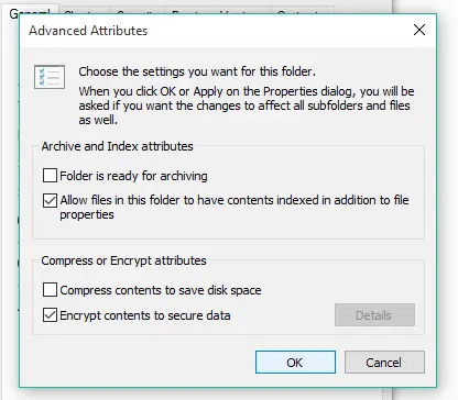 Encrypt files and folders