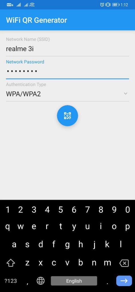 Share WiFi password using QR Code