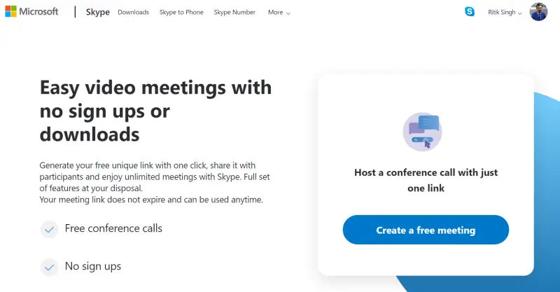 how to create a video conferencing through skype