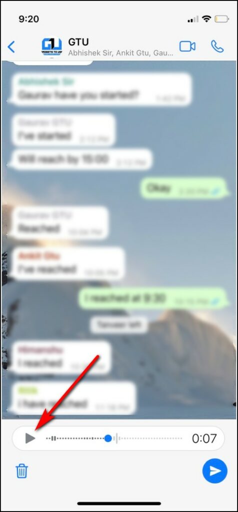 preview WhatsApp voice message