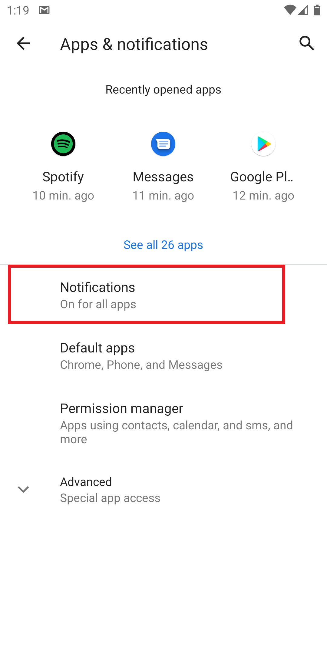 Check Notification History in Android 11