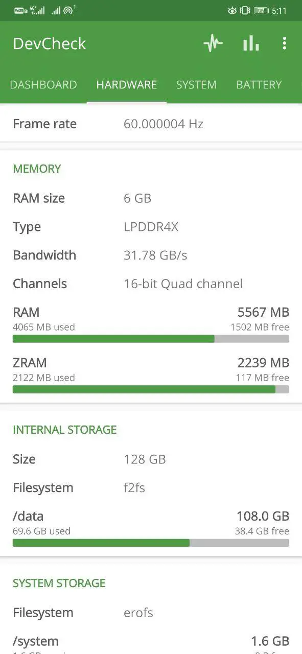 Check Android Phone RAM Type, Operating Frequency