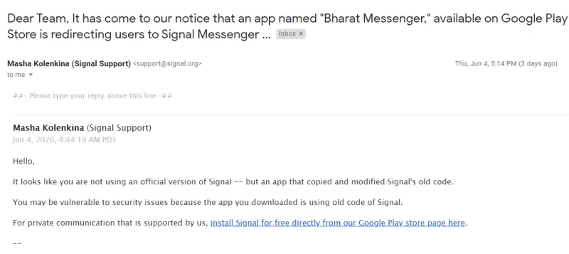 Signal Play Store